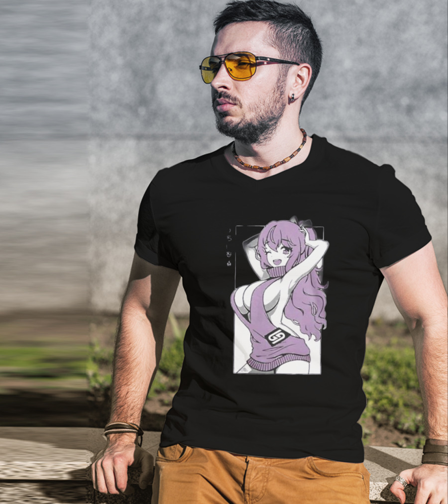 GamerSupps Waifu Purple Anime Character T-Shirt