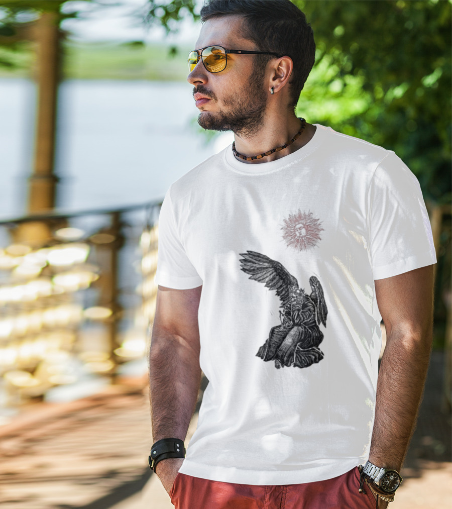 Angel And Skull Sun By Micah Ulrich T-Shirt