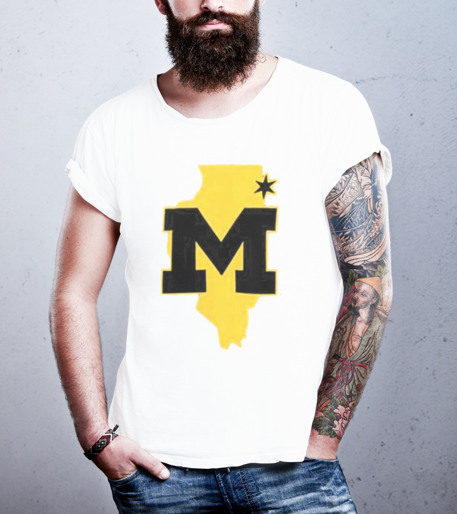 University Of Michigan M Den Pop-Up Chicago Map T-Shirt