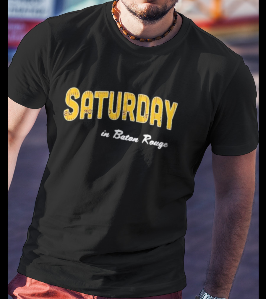 Saturday In Baton Rouge Game Day Yellow Football T-Shirt