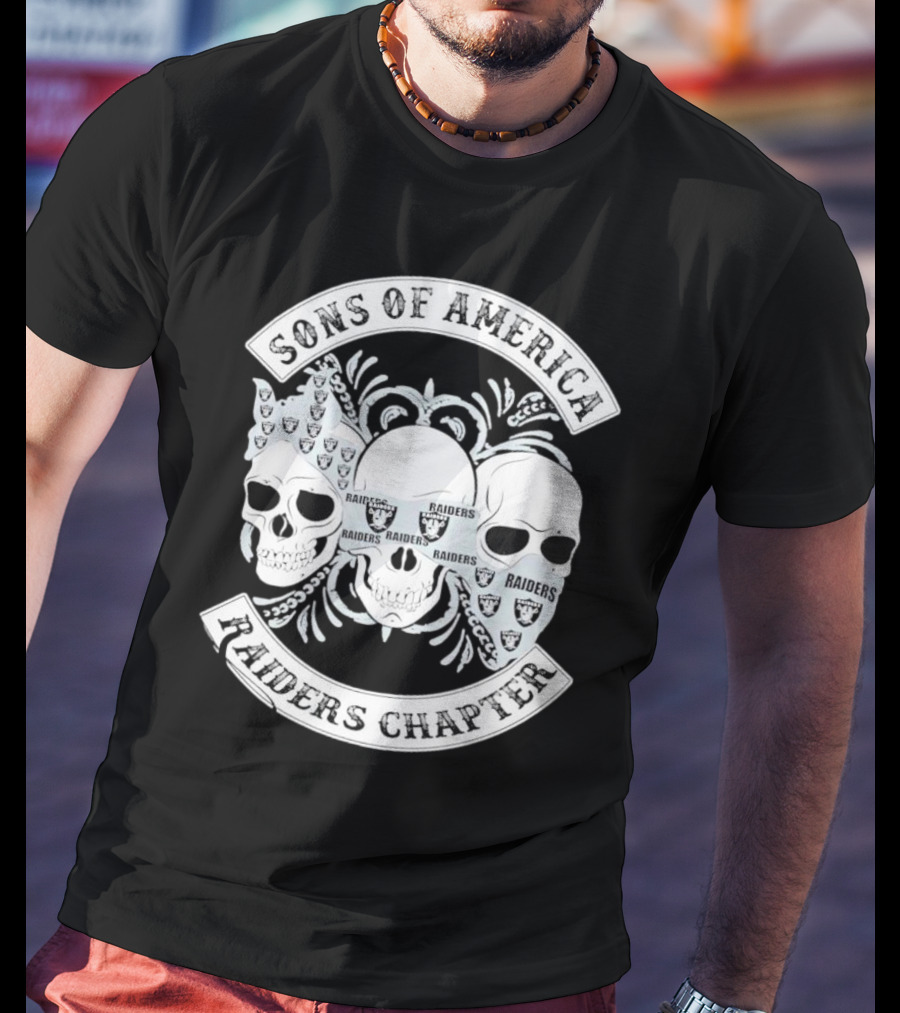 Sons Of America Raiders Chapter Skulls With Raiders T-Shirt