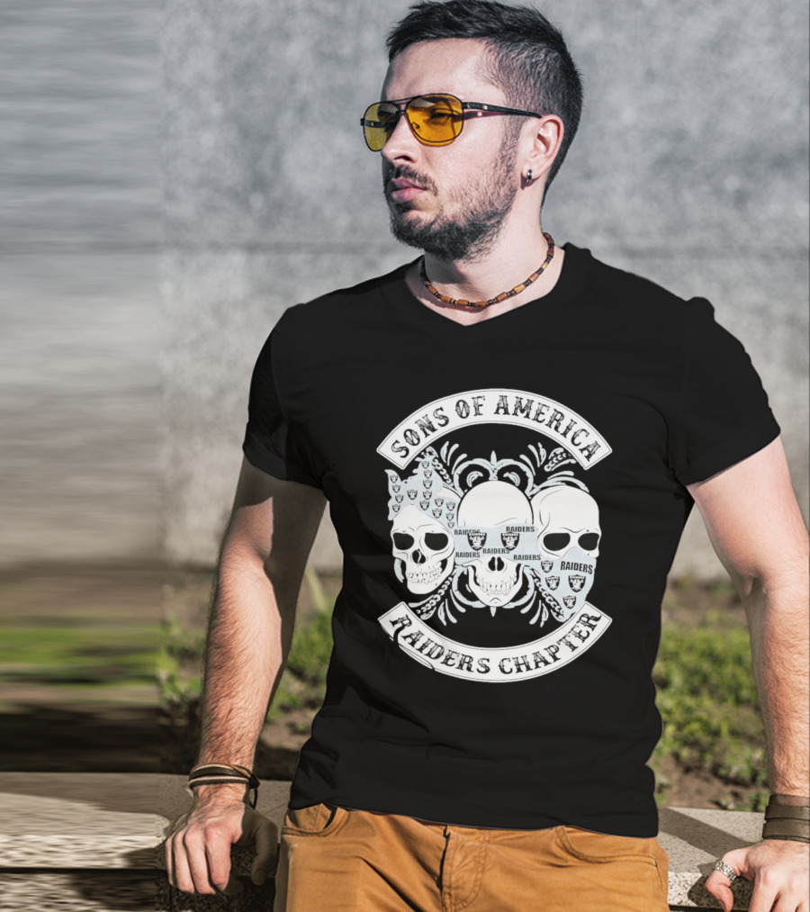 Sons Of America Raiders Chapter Skulls With Raiders T-Shirt