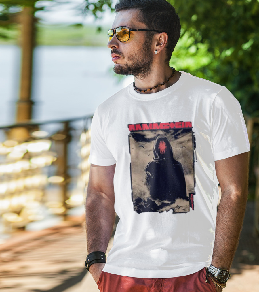 Rammstein Zeithuter Hooded Figure In Stormy Seascape With Birds T-Shirt