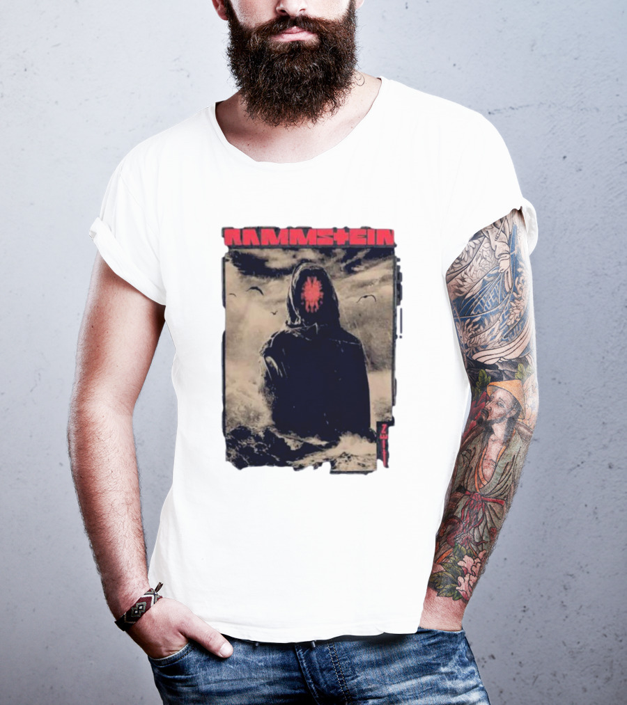 Rammstein Zeithuter Hooded Figure In Stormy Seascape With Birds T-Shirt