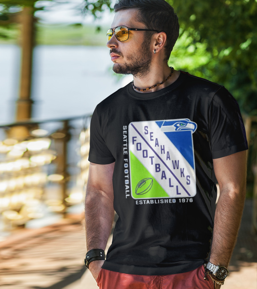 Seattle Seahawks Football Established 1976 Logo Seahawks Head T-Shirt