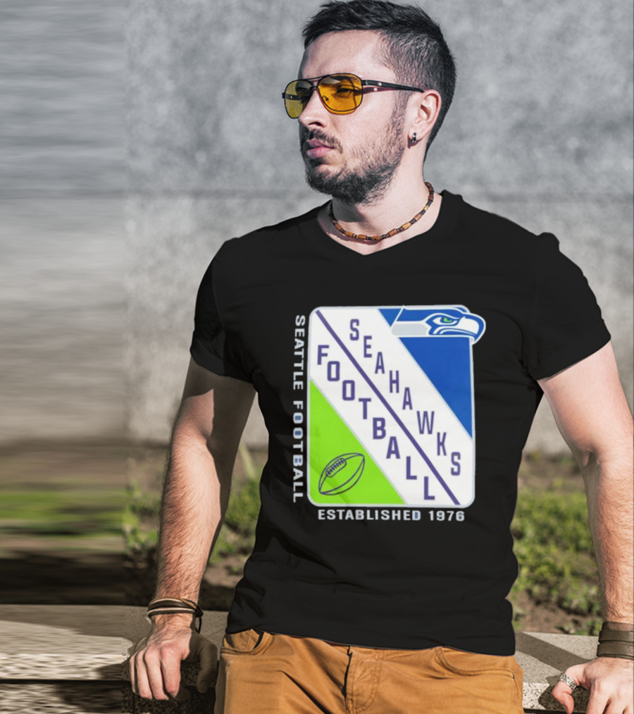 Seattle Seahawks Football Established 1976 Logo Seahawks Head T-Shirt