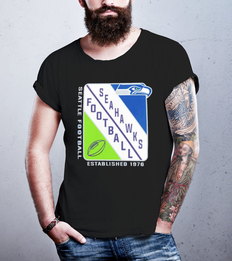 Seattle Seahawks Football Established 1976 Logo Seahawks Head T-Shirt