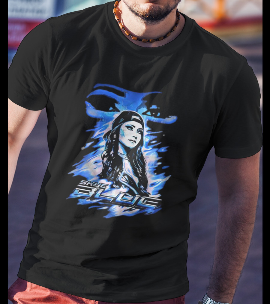 Skye Blue Spookye Blue Blue-Hued Portrait With Intense Eye T-Shirt