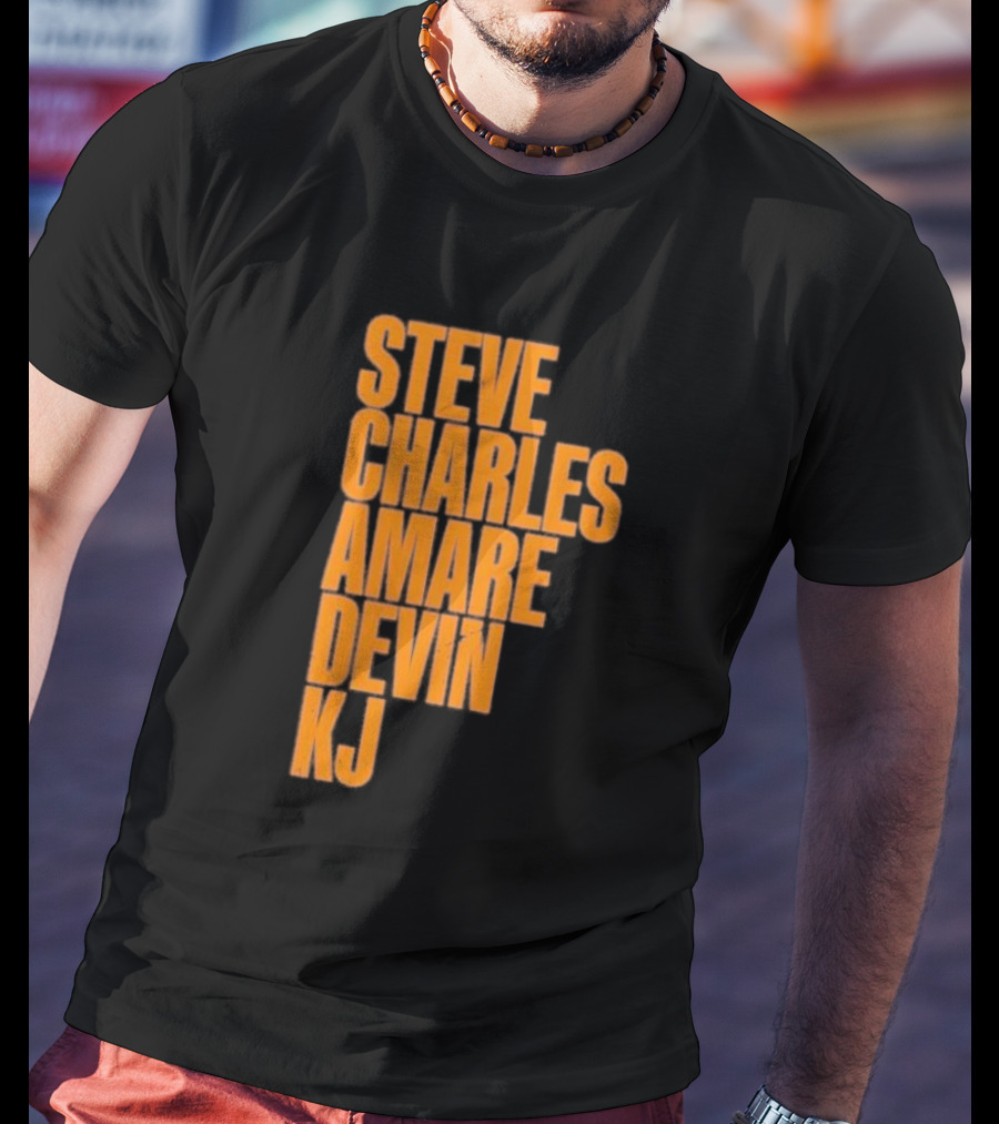 Steve Charles Amare Devin KJ Basketball Legends T-Shirt