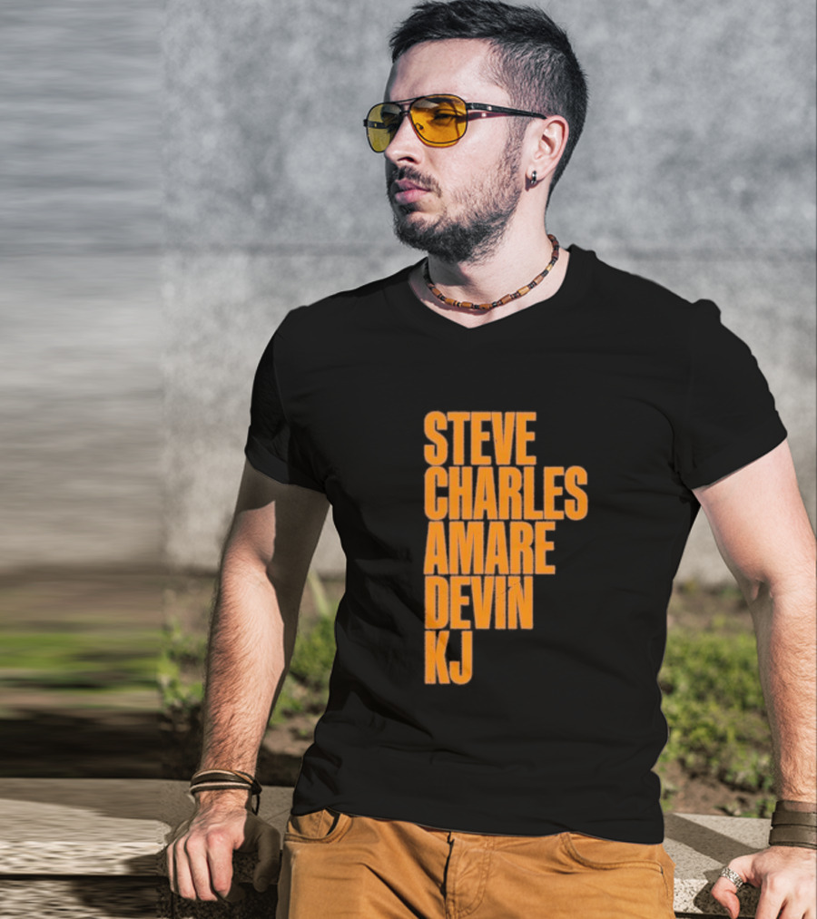 Steve Charles Amare Devin KJ Basketball Legends T-Shirt