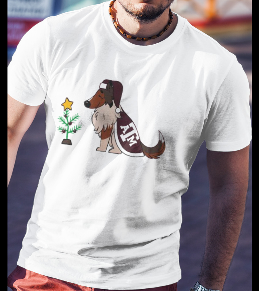 Texas A&M Reveille And Christmas Tree Star T-Shirt