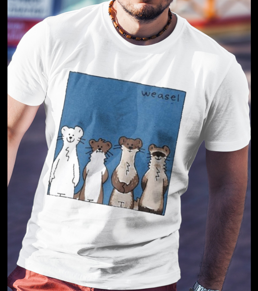Weasel Quartet Cartoon Art Featuring Four Cute Mustelids T-Shirt