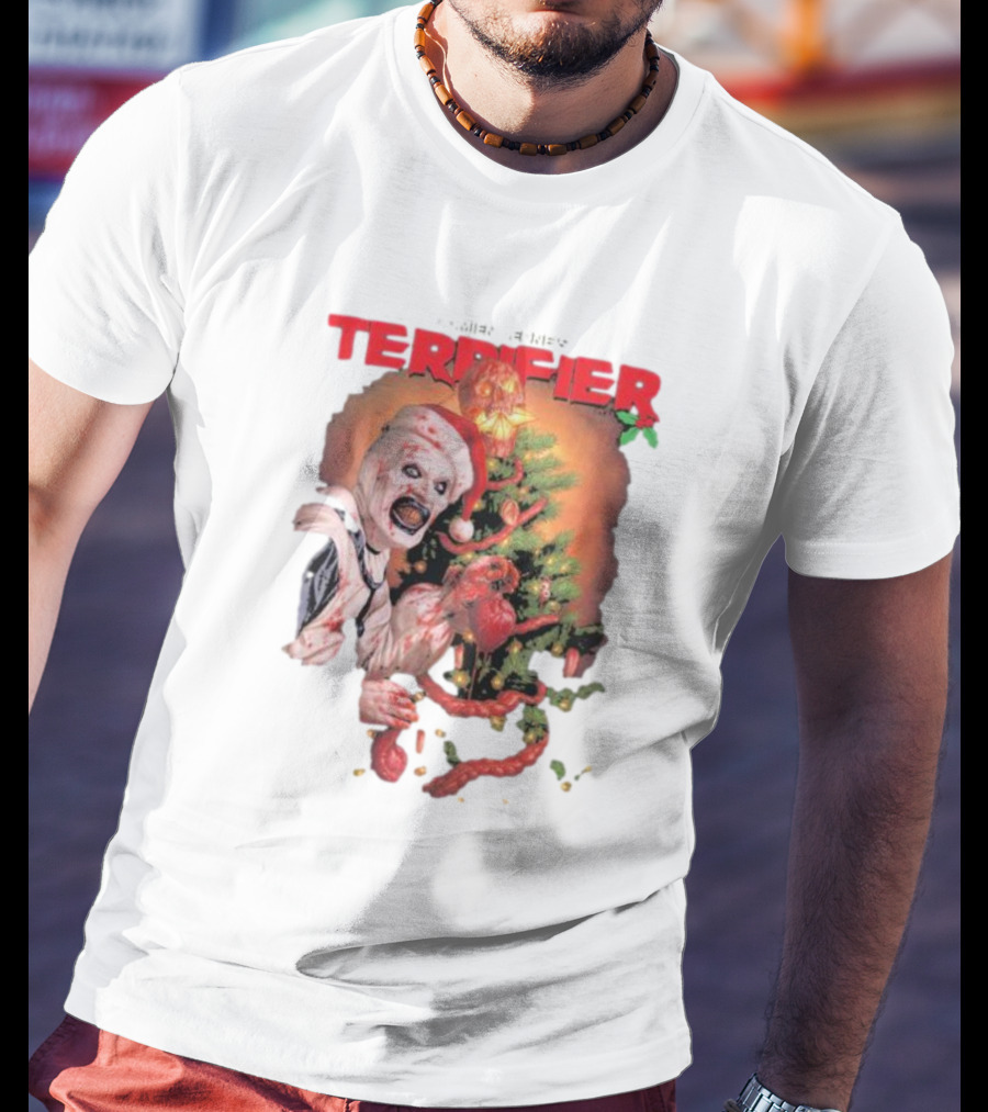 Damien Leone Terrifier Christmas Horror Santa With Christmas Tree T-Shirt
