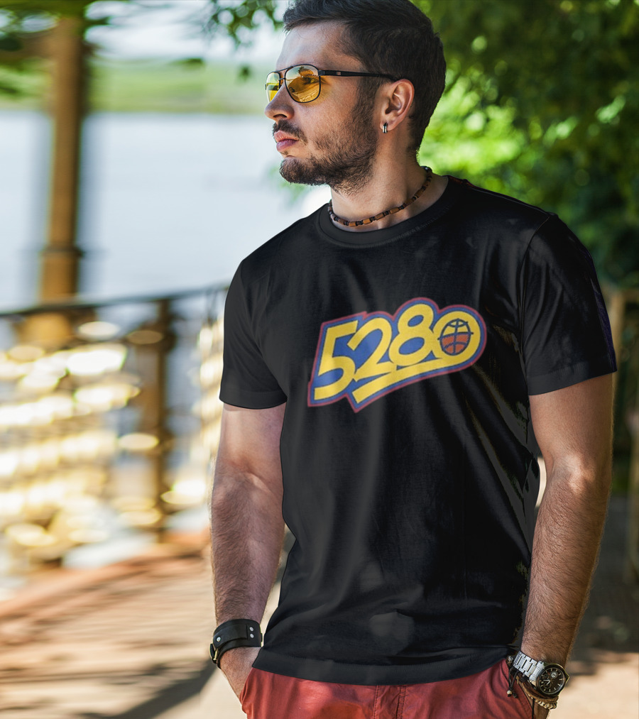 5280 Denver Colorado Basketball Theme T-Shirt