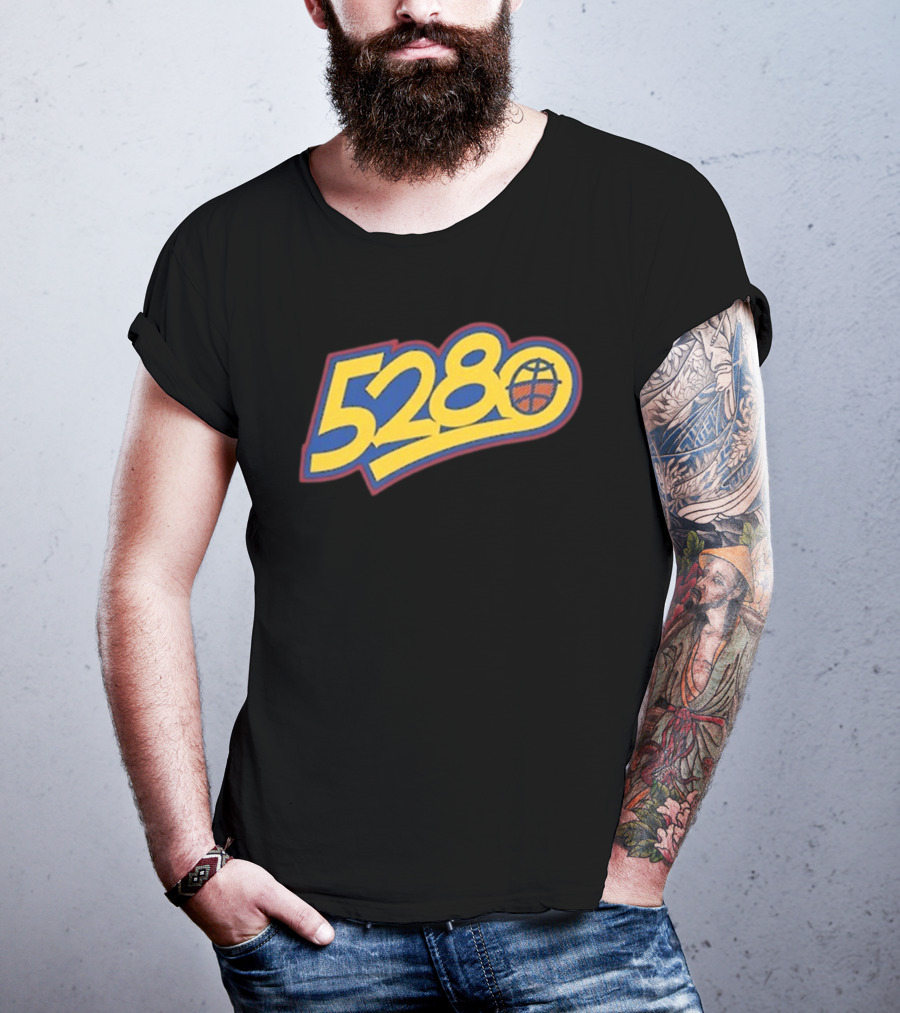 5280 Denver Colorado Basketball Theme T-Shirt