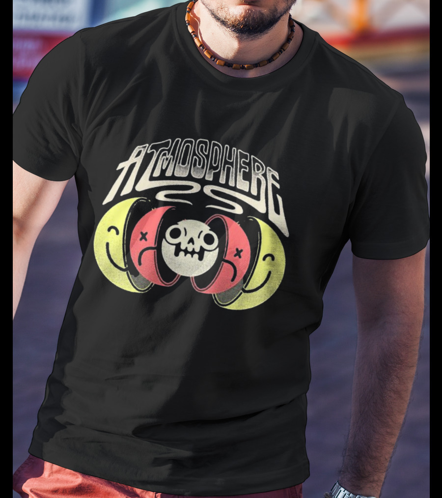Atmosphere Split Personalities Skull And Smiley Faces T-Shirt