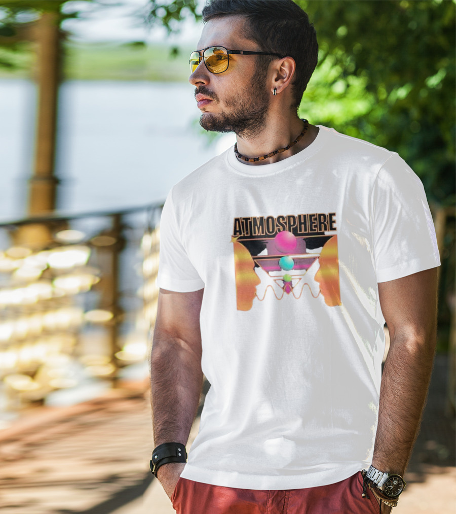 Atmosphere Talk Talk Retro Futuristic Geometric Face Profile T-Shirt
