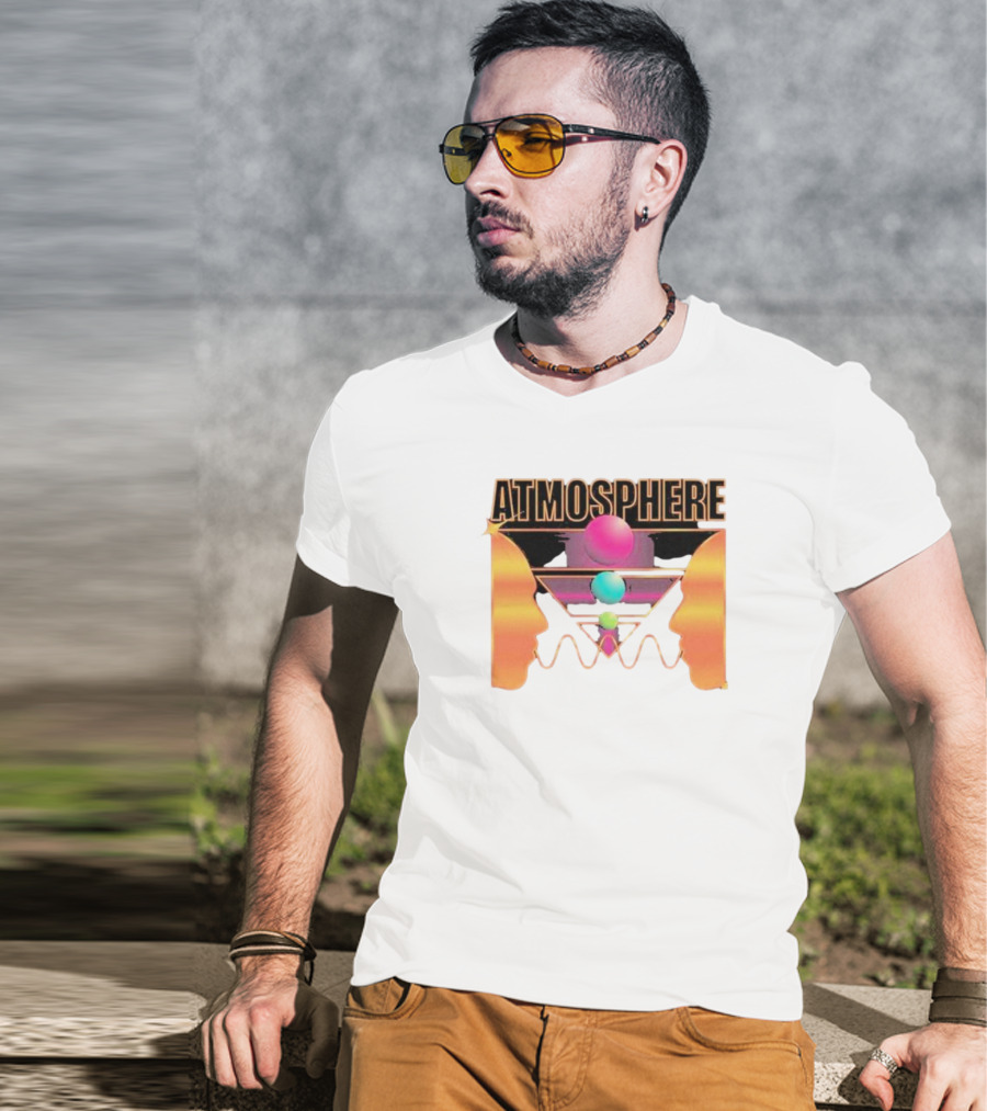 Atmosphere Talk Talk Retro Futuristic Geometric Face Profile T-Shirt