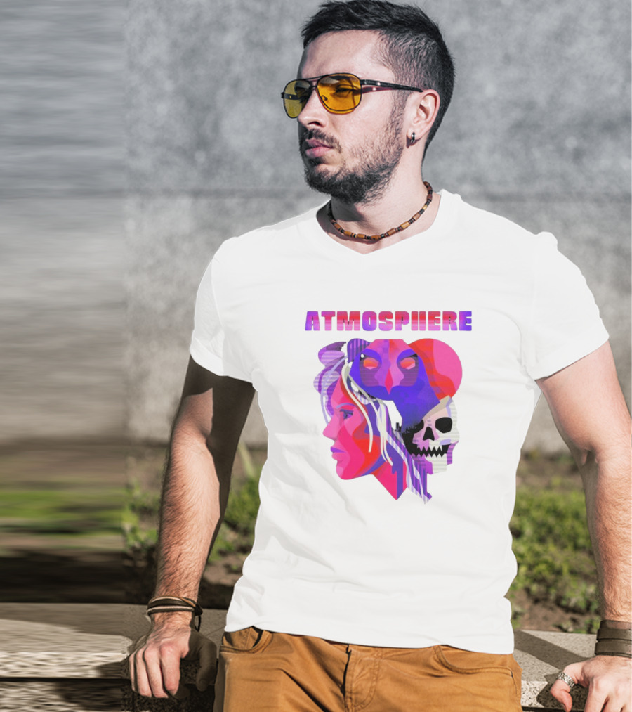 Atmosphere TDBH Colorful Faces And Skull T-Shirt