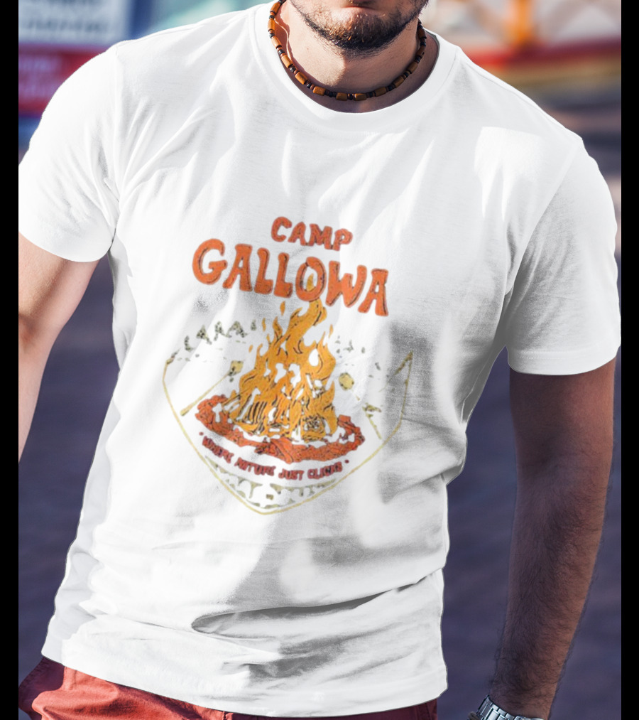 Camp Galloway Where Nature Just Clicks Campfire Adventure T-Shirt