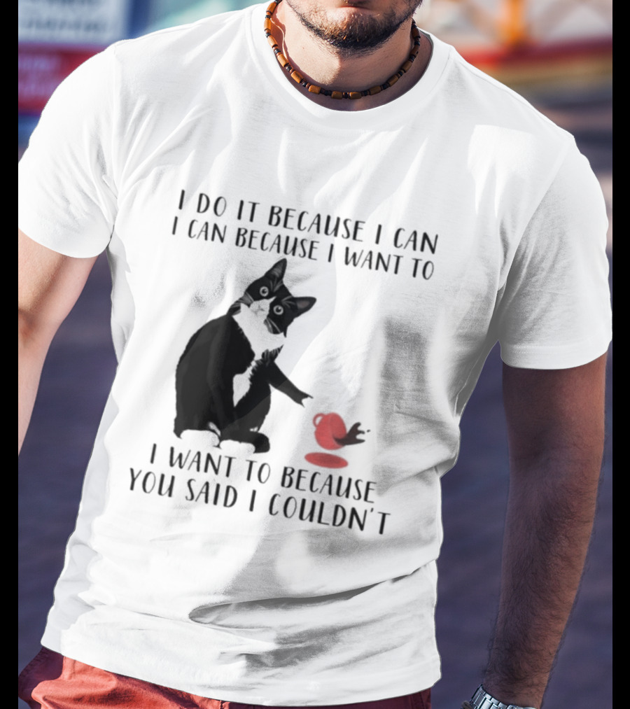 I Do It Because I Can I Can Because I Want To I Want To Because You Said I Couldn't Cat And Yarn T-Shirt