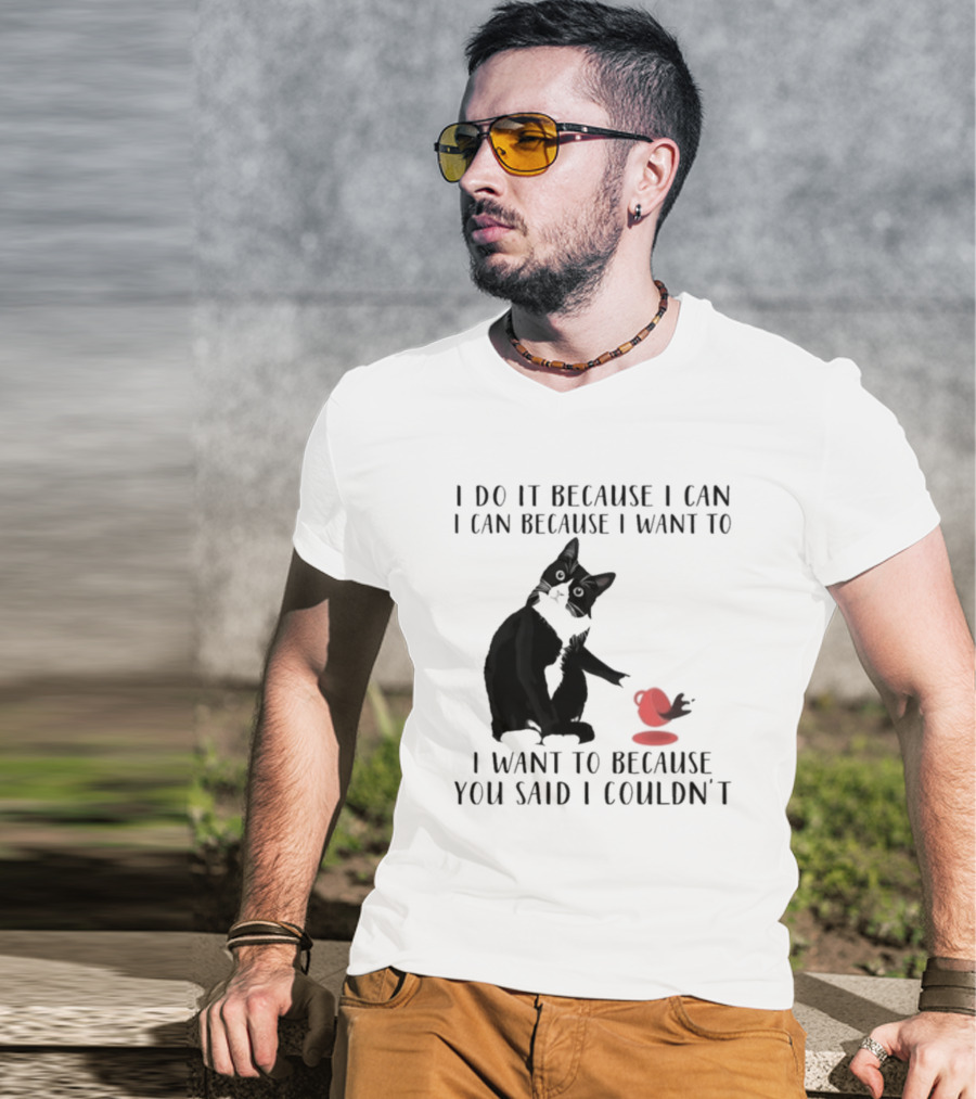 I Do It Because I Can I Can Because I Want To I Want To Because You Said I Couldn't Cat And Yarn T-Shirt