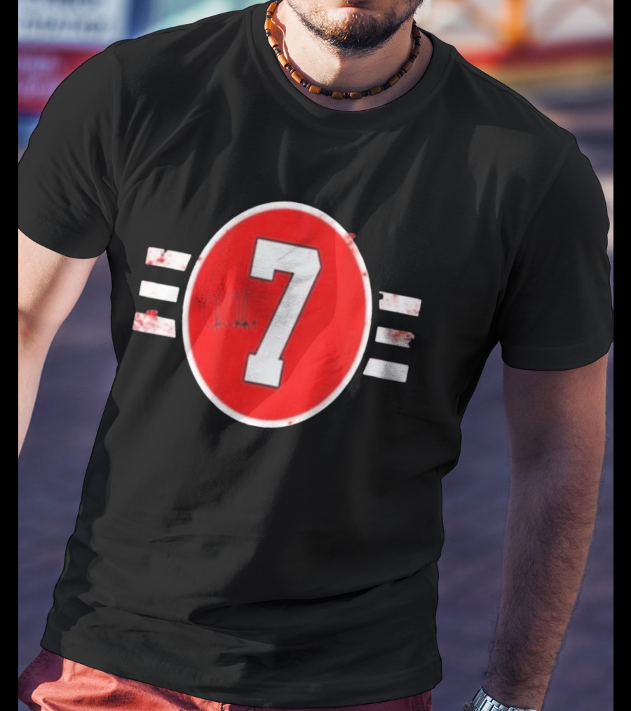Chicago Blackhawks 7 Chris Chelios Hockey Number Red Black White T-Shirt
