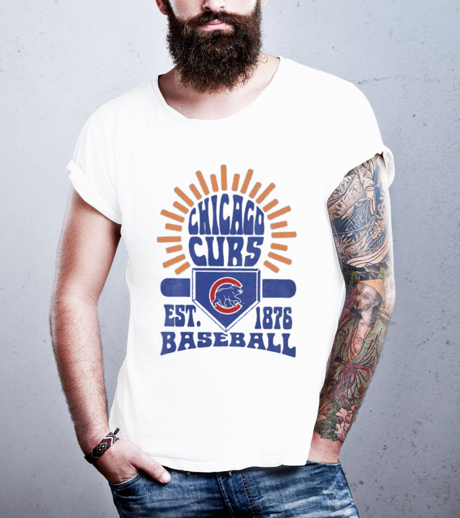 Chicago Cubs Youth Est. 1876 Baseball Sun Burst T-Shirt
