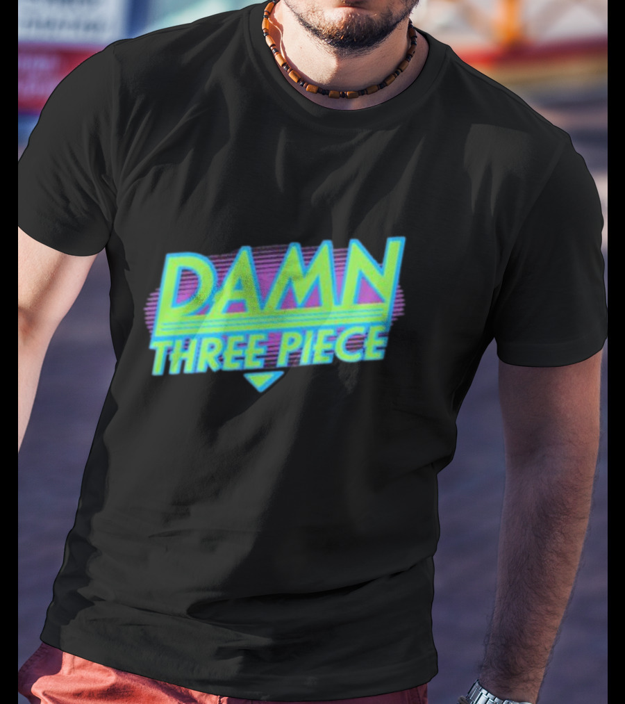 Damn Three Piece Retro Neon T-Shirt