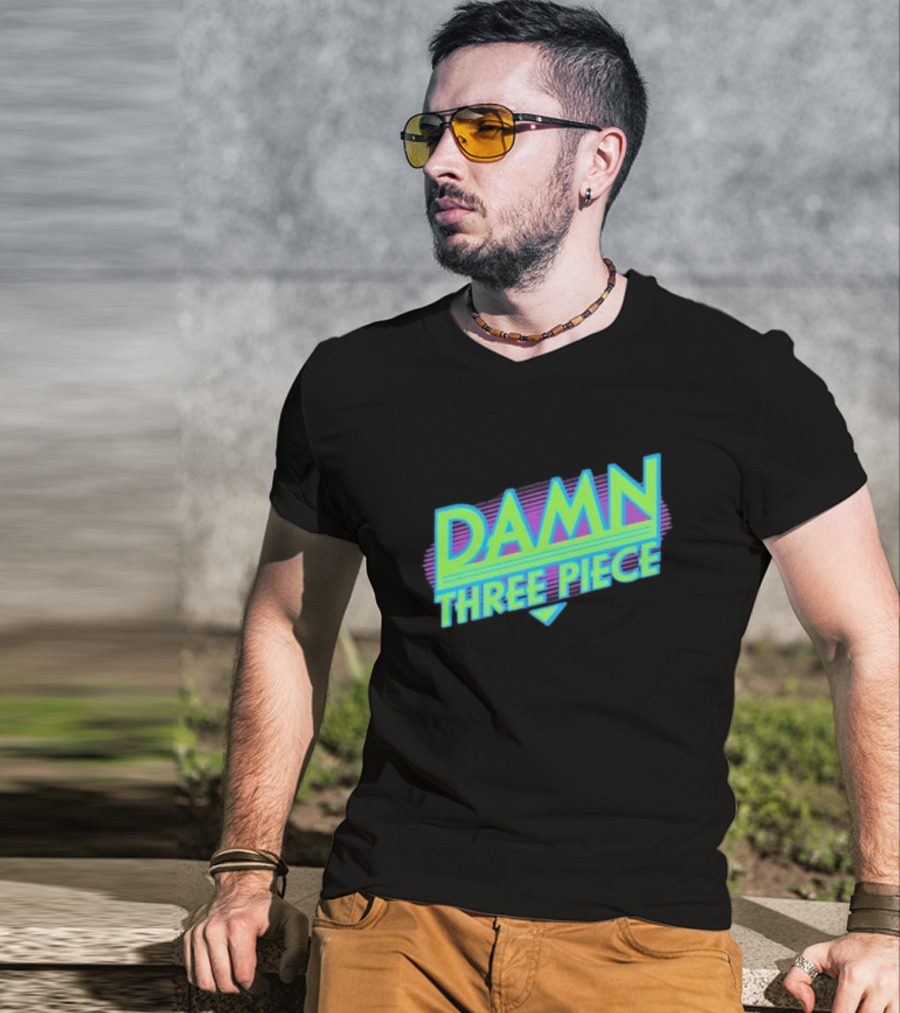 Damn Three Piece Retro Neon T-Shirt
