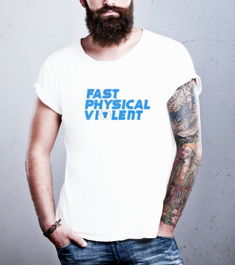 Detroit Football Fast Physical Violent Lion T-Shirt