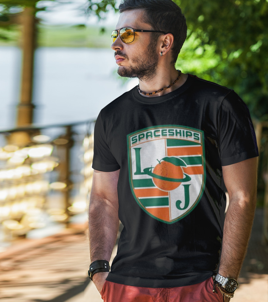 Larry June Spaceships LJ Badge Merch Clothing Store T-Shirt