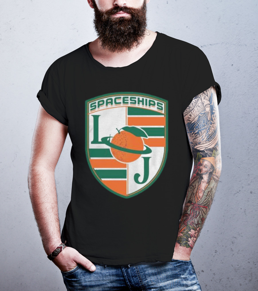 Larry June Spaceships LJ Badge Merch Clothing Store T-Shirt