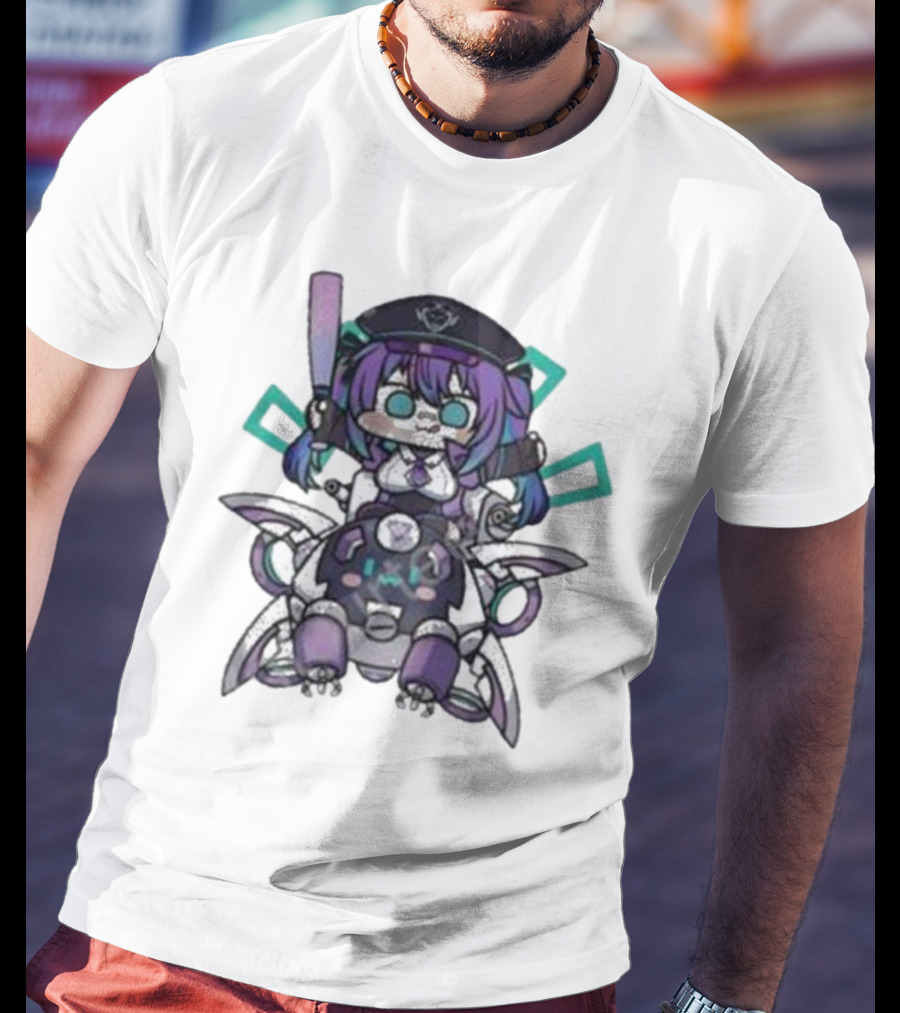 Lewd Cadet Chibi Friendship Purple Robot Companion T-Shirt