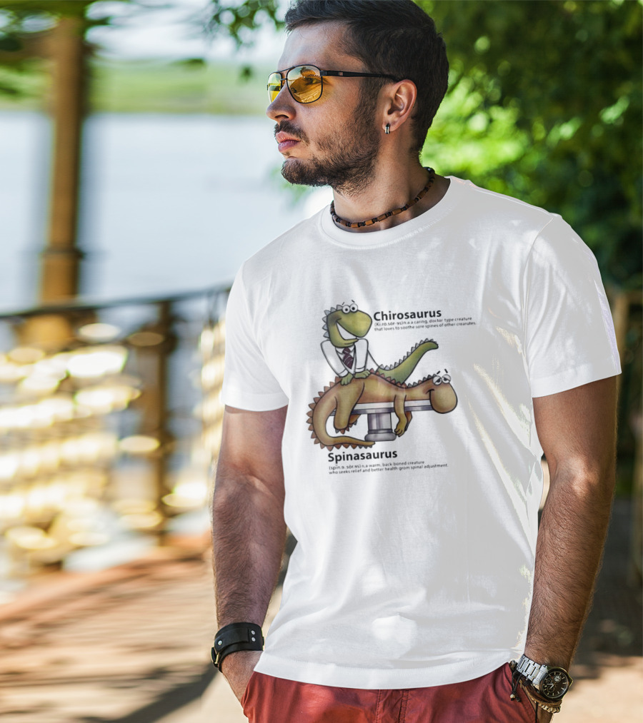 Chirosaurus Caring Doctor And Spinasaurus Seeking Relief T-Shirt