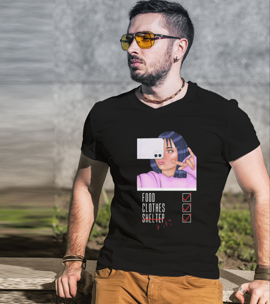 Food Clothes WiFi Digital Selfie Priorities T-Shirt
