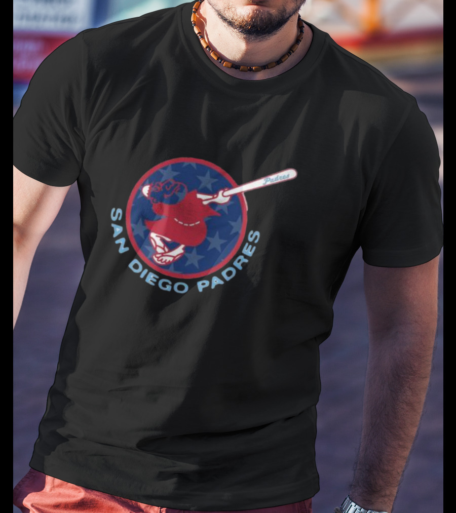 San Diego Padres Patriotic Stars Red Swinging Friar T-Shirt