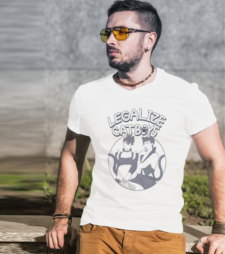 Dan And Phil Shop Legalize Catboys Two Anime Characters With Ears And Tails T-Shirt