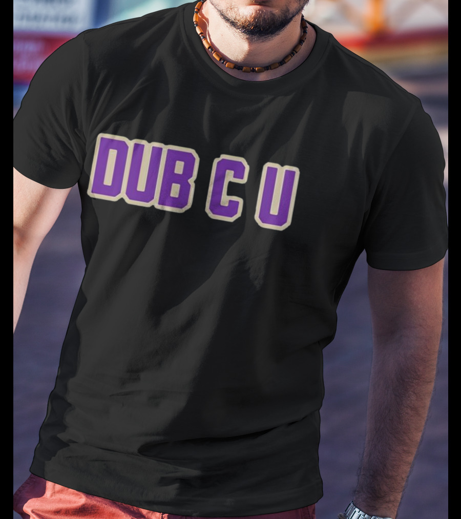 Dub C U Purple Block Letters T-Shirt