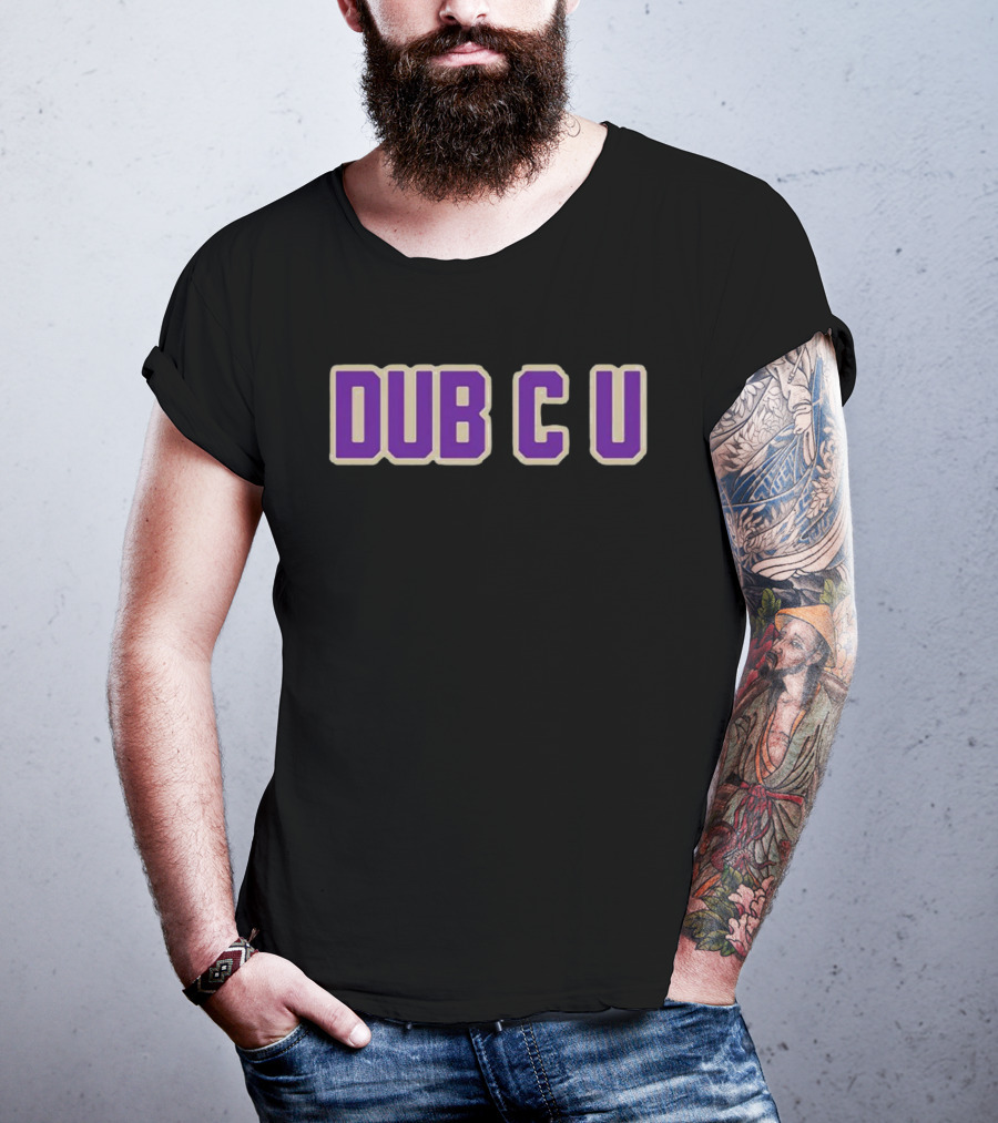 Dub C U Purple Block Letters T-Shirt