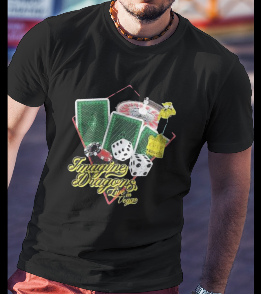 Imagine Dragons Live In Vegas Casino Poker Cards Dice Roulette T-Shirt