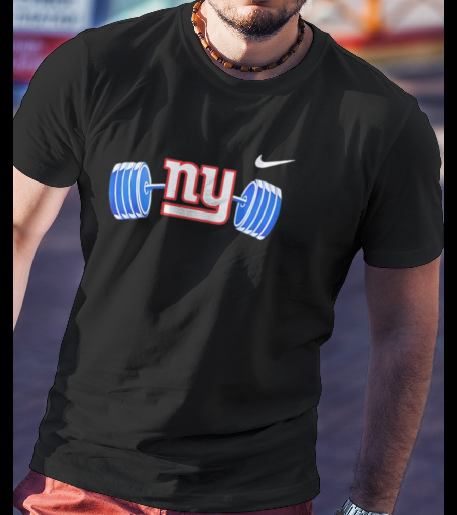 New York Giants NY Barbell T-Shirt
