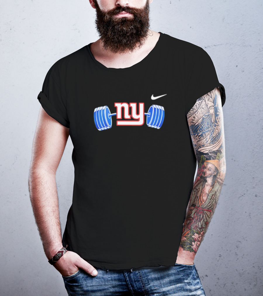 New York Giants NY Barbell T-Shirt