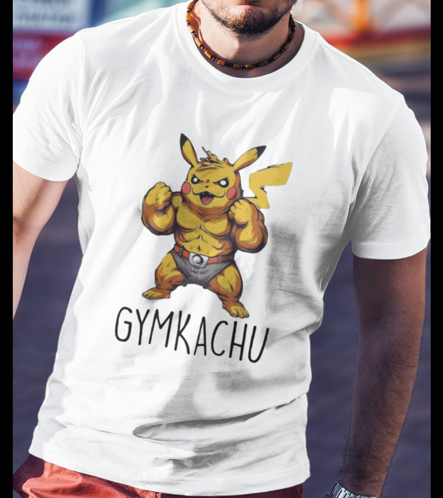 Pikachu Gymkachu Bodybuilder Fitness Pokémon T-Shirt