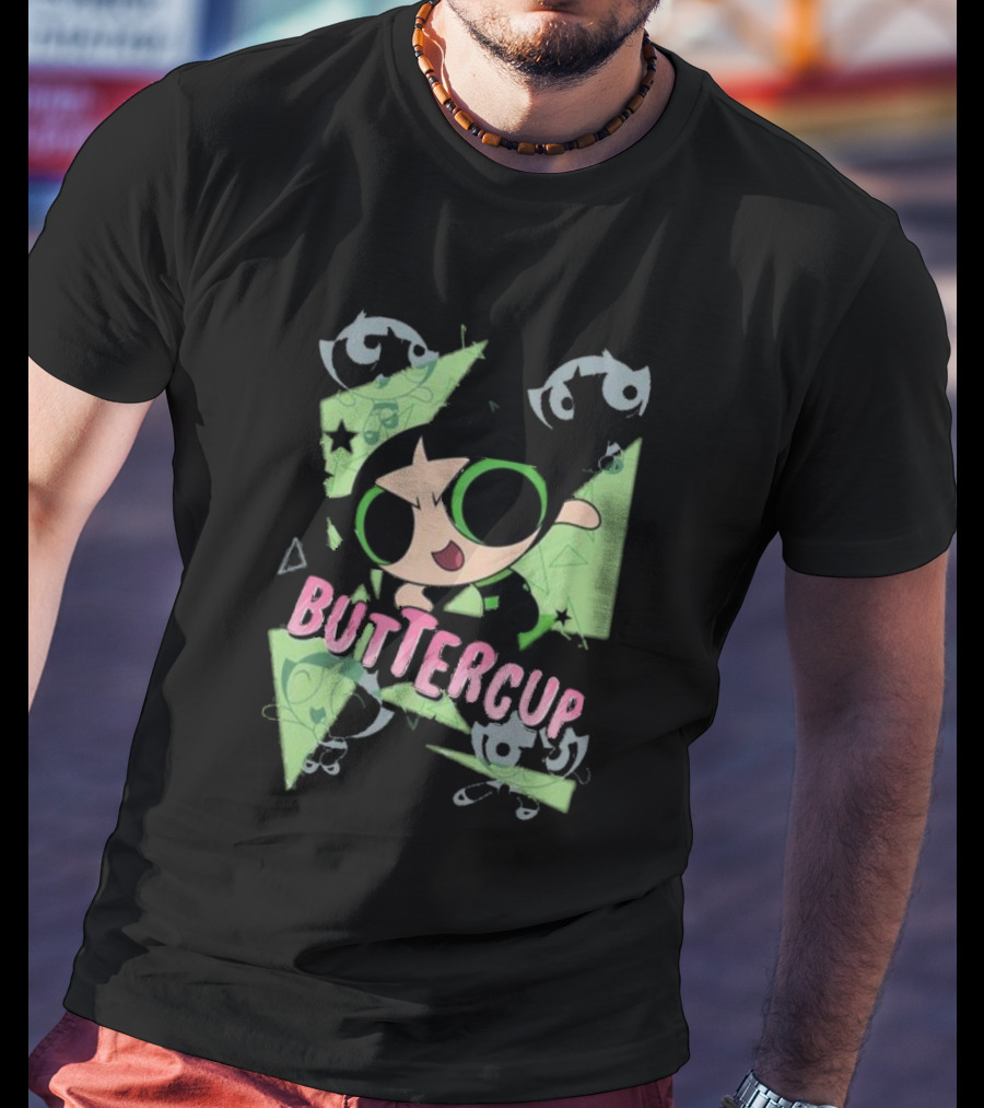Powerpuff Girls Buttercup Moves CN Text And Symbols T-Shirt