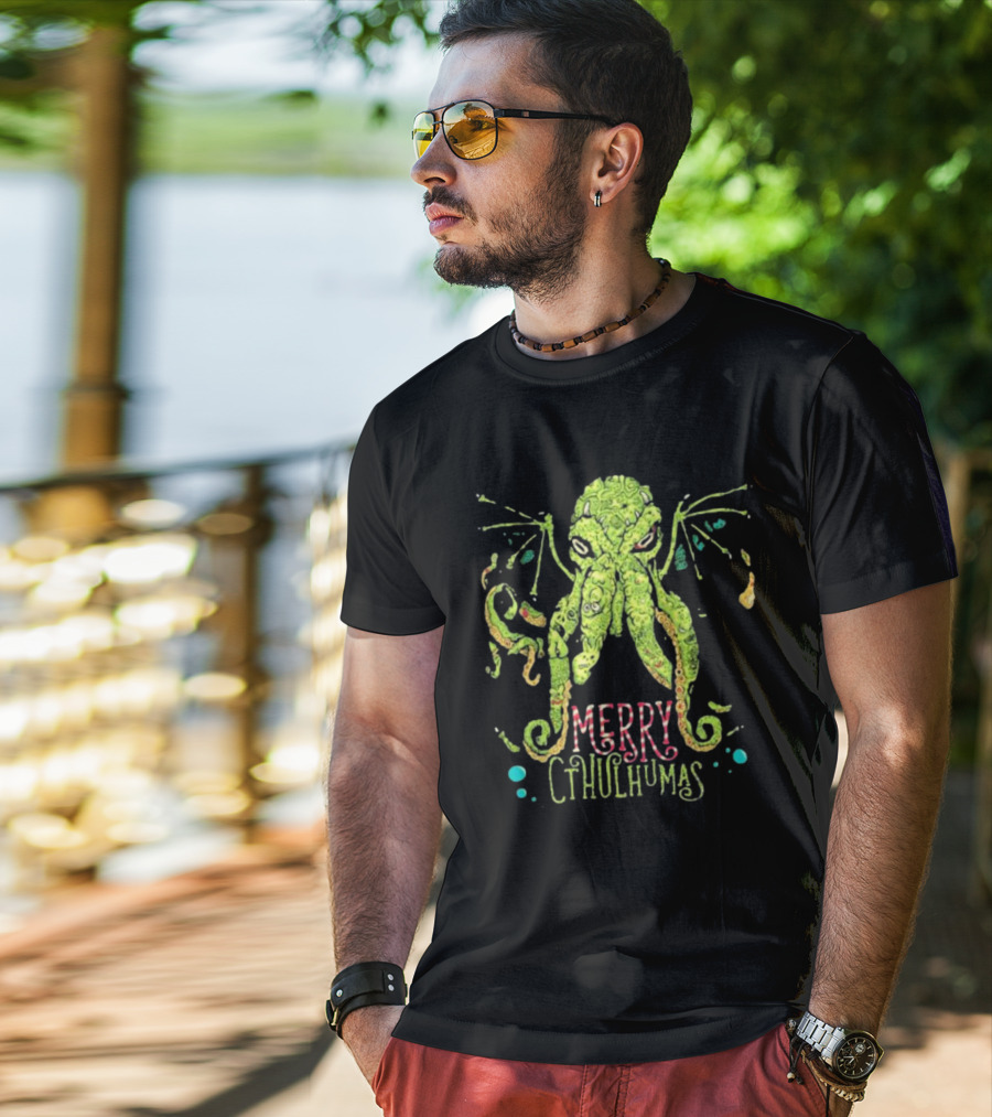 Merry Cthulhumas Christmas Cthulhu Holiday Lovecraft T-Shirt
