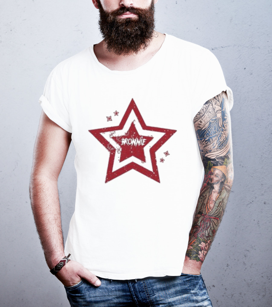 Bronnie Red Star Pattern Vintage T-Shirt