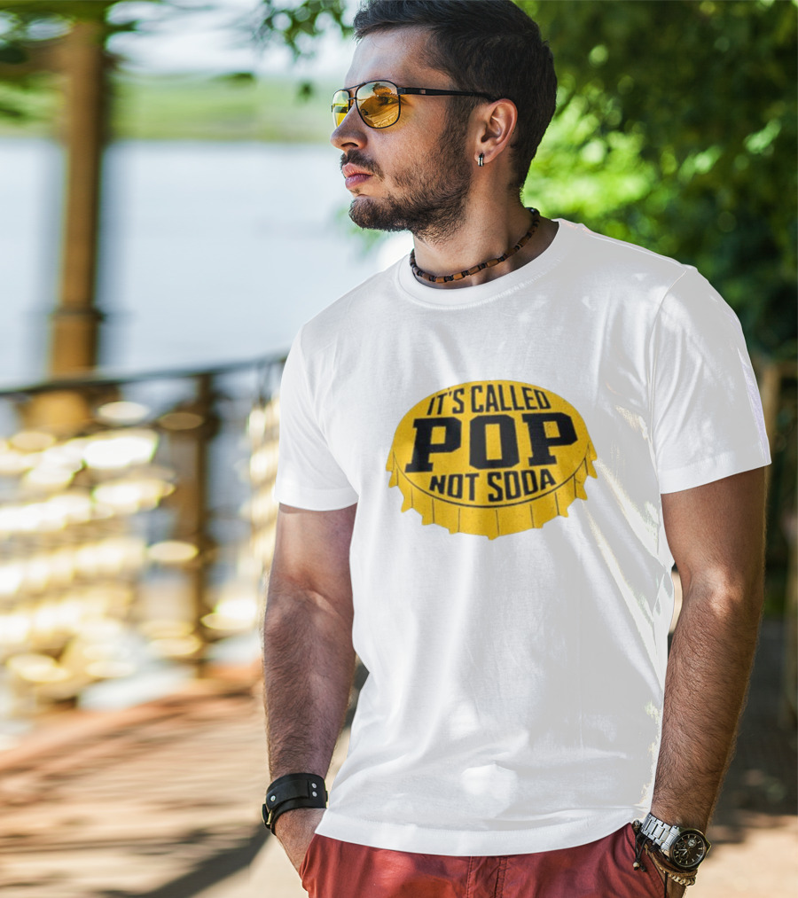 It's Called Pop Not Soda Yellow Bottle Cap T-Shirt