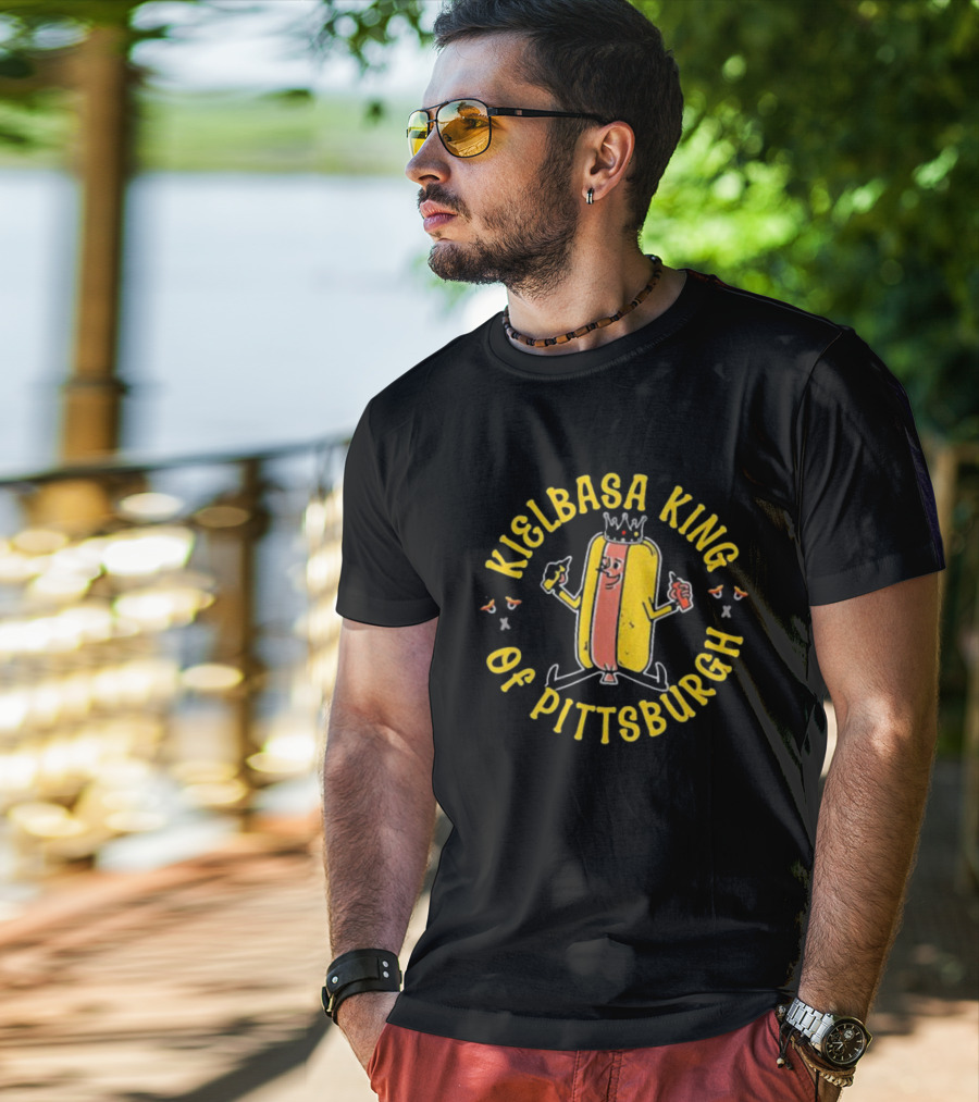 Kielbasa King Of Pittsburgh Crowned Hot Dog T-Shirt