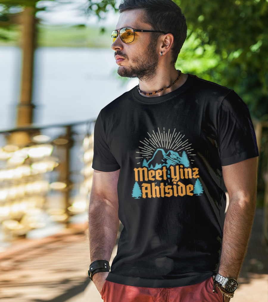 Meet Yinz Ahtside Mountain Trees Sunburst T-Shirt
